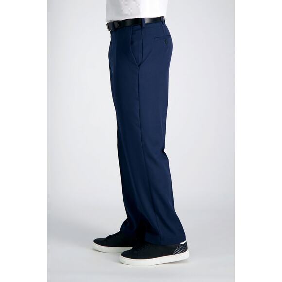 Haggar Men’s Navy Blue Classic Fit Khaki Cool18 Pro Pants 34x32 - Picture 2 of 8